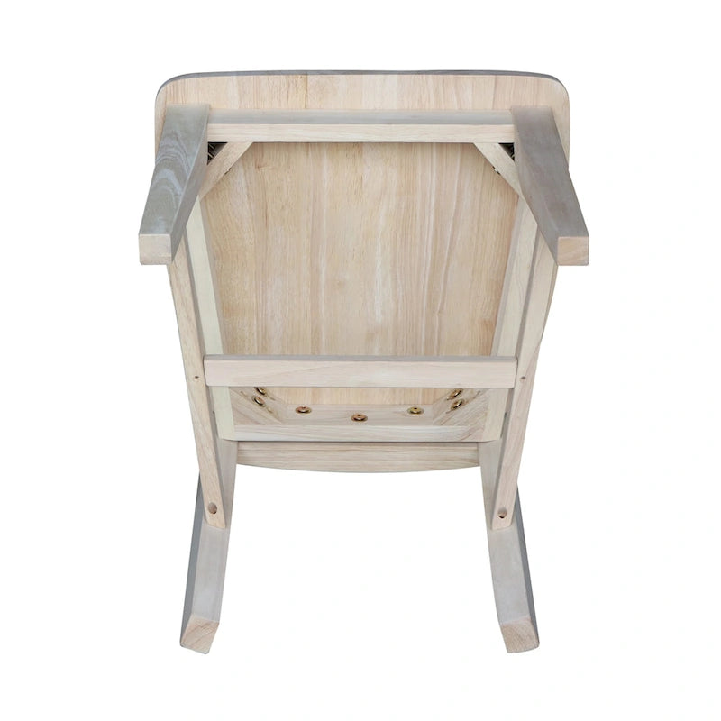 Chaise de salle à manger haute Mission en bois massif