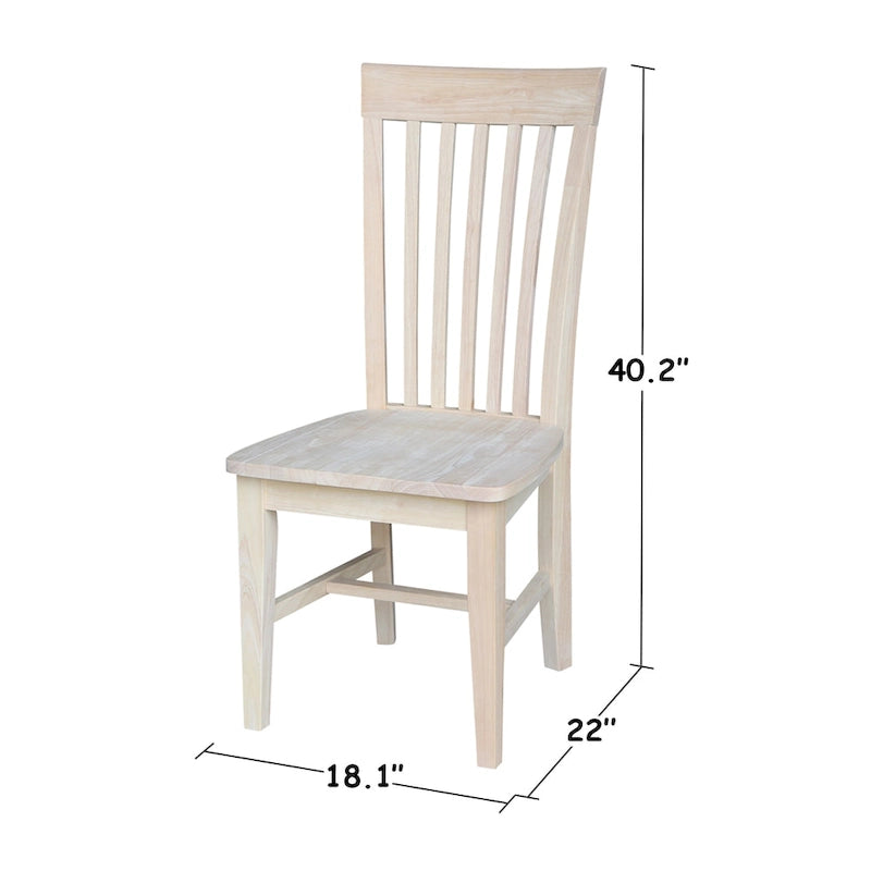 Chaise de salle à manger haute Mission en bois massif