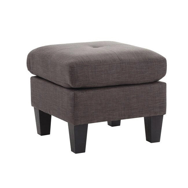 Pouf capitonné en sergé