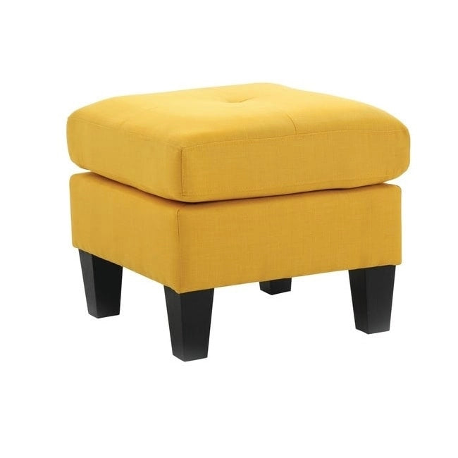 Pouf capitonné en sergé