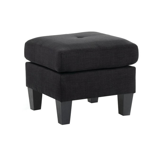 Pouf capitonné en sergé