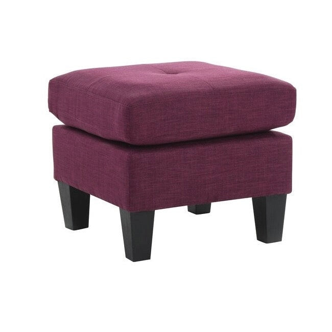 Pouf capitonné en sergé
