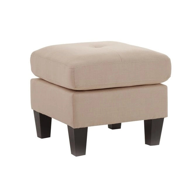 Pouf capitonné en sergé