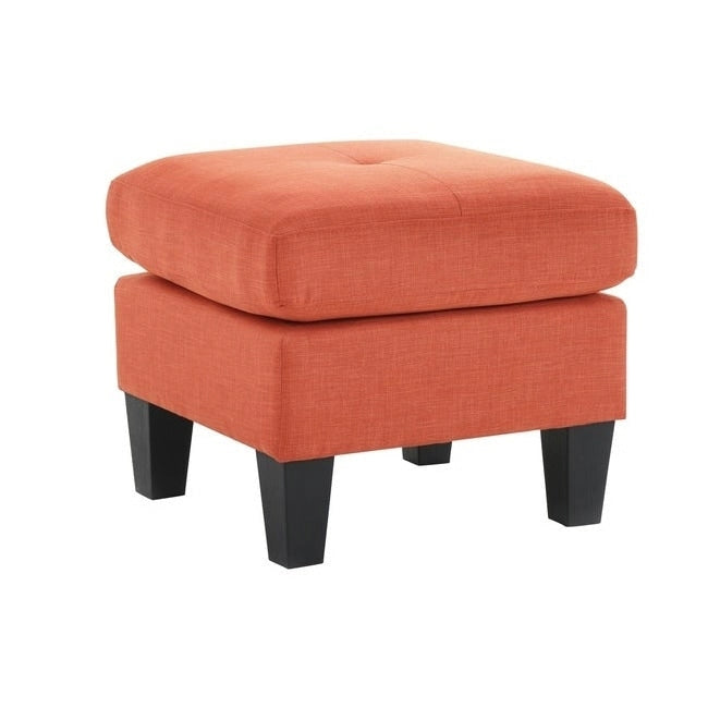 Pouf capitonné en sergé