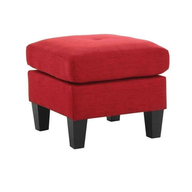 Pouf capitonné en sergé