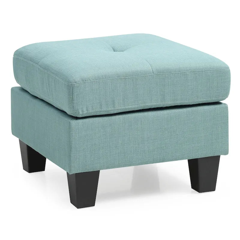 Pouf capitonné en sergé