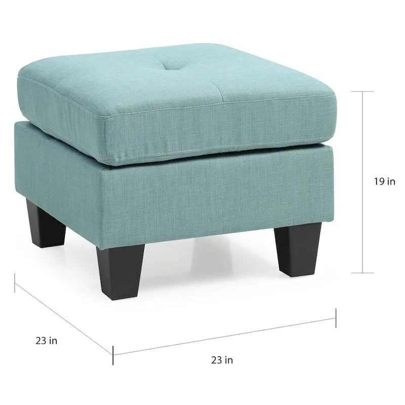 Pouf capitonné en sergé