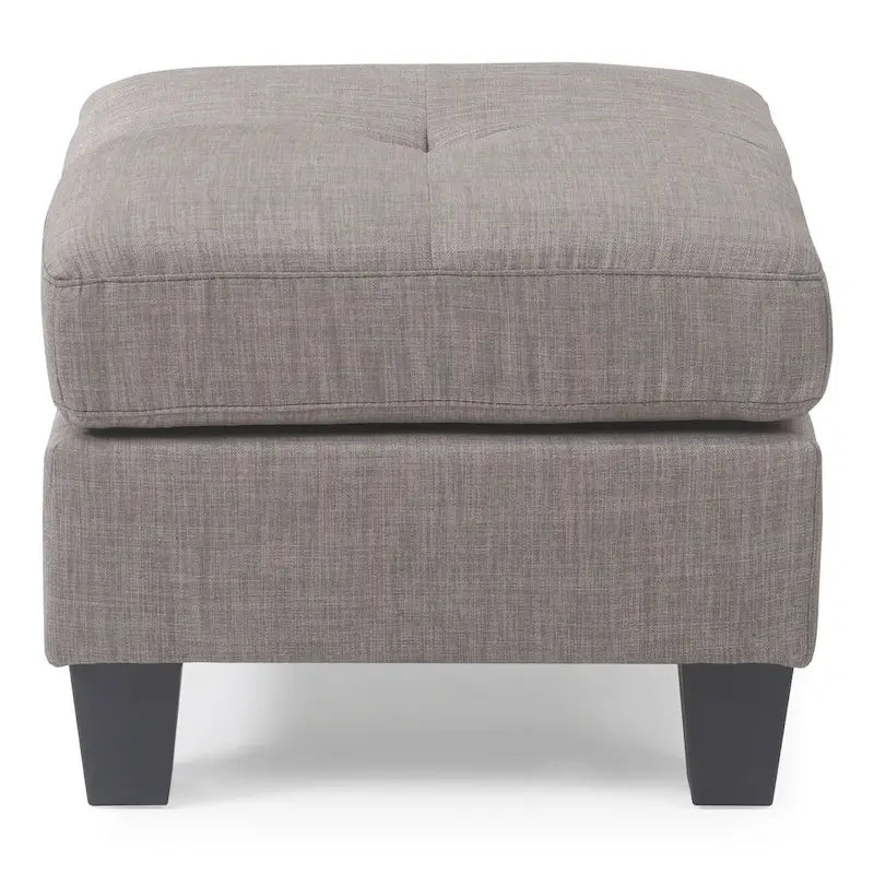 Pouf capitonné en sergé