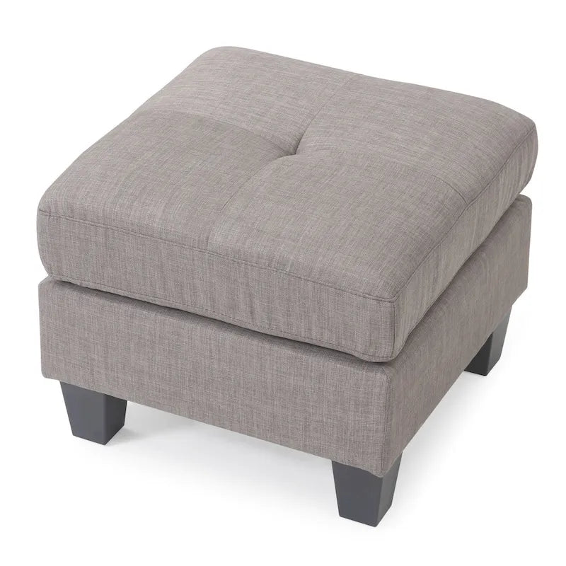 Pouf capitonné en sergé