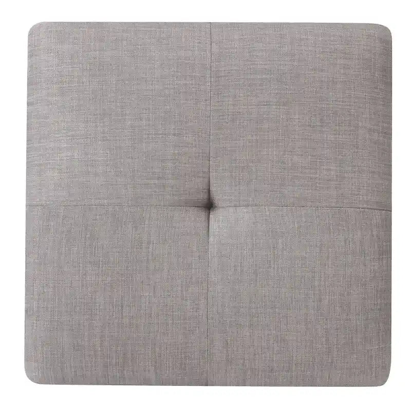Pouf capitonné en sergé