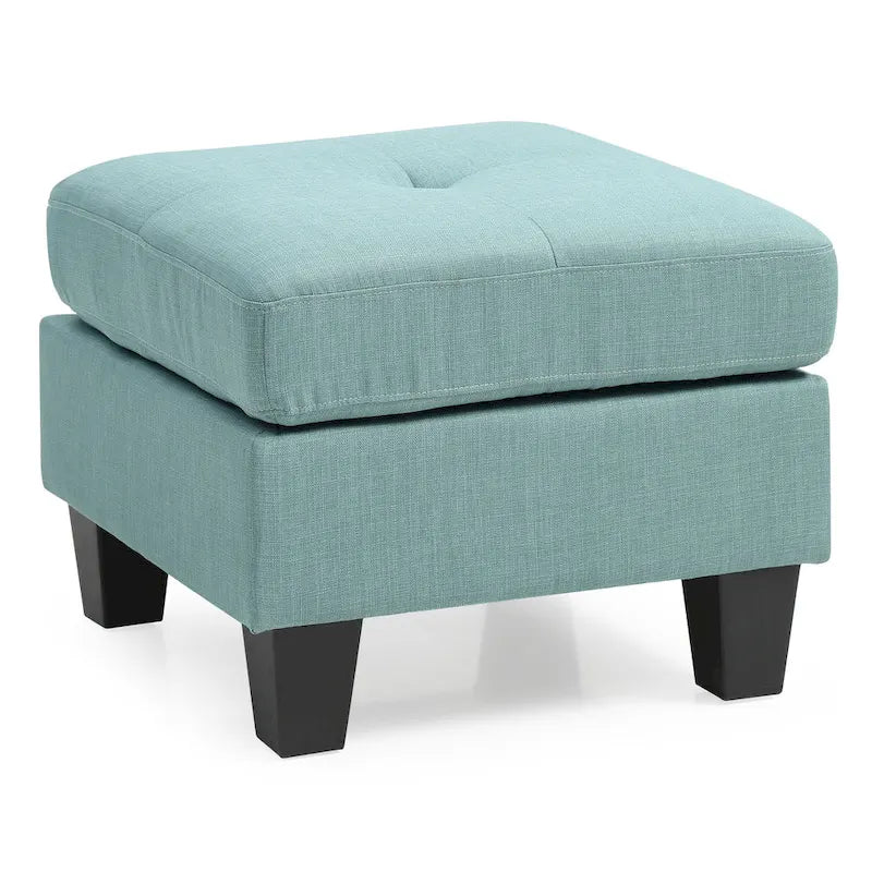 Pouf capitonné en sergé