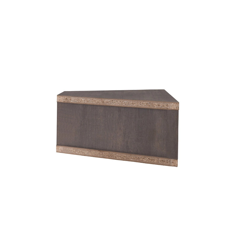 Meuble TV d'angle mural de 119 cm à 3 étagères de style transitionnel