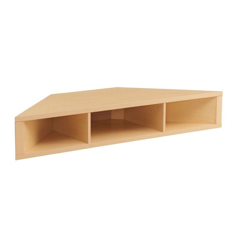 Meuble TV d'angle mural de 119 cm à 3 étagères de style transitionnel
