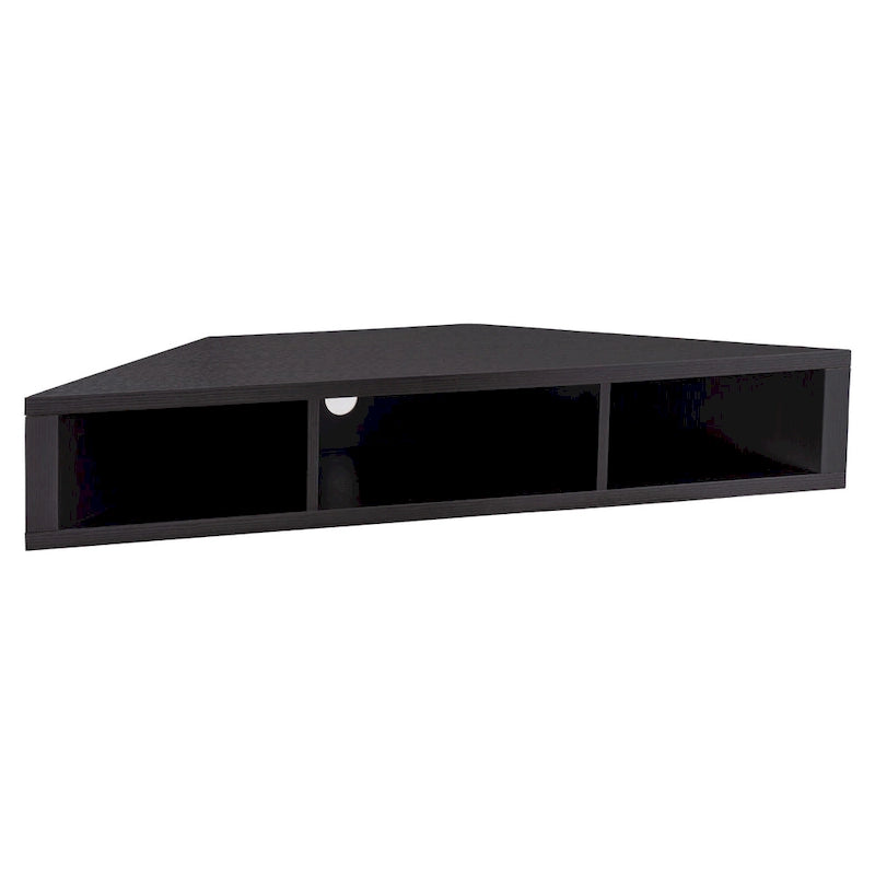 Meuble TV d'angle mural de 119 cm à 3 étagères de style transitionnel