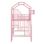Lit mezzanine métallique de taille double avec toit et boîte de rangement