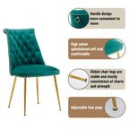 Clihome Chaises de salle à manger modernes rembourrées en velours (Lot de 2)