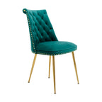 Clihome Chaises de salle à manger modernes rembourrées en velours (Lot de 2)