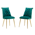 Clihome Chaises de salle à manger modernes rembourrées en velours (Lot de 2)