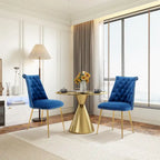 Clihome Chaises de salle à manger modernes rembourrées en velours (Lot de 2)