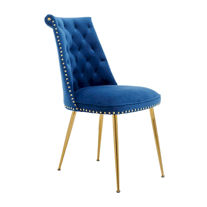 Clihome Chaises de salle à manger modernes rembourrées en velours (Lot de 2)