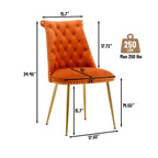 Clihome Chaises de salle à manger modernes rembourrées en velours (Lot de 2)