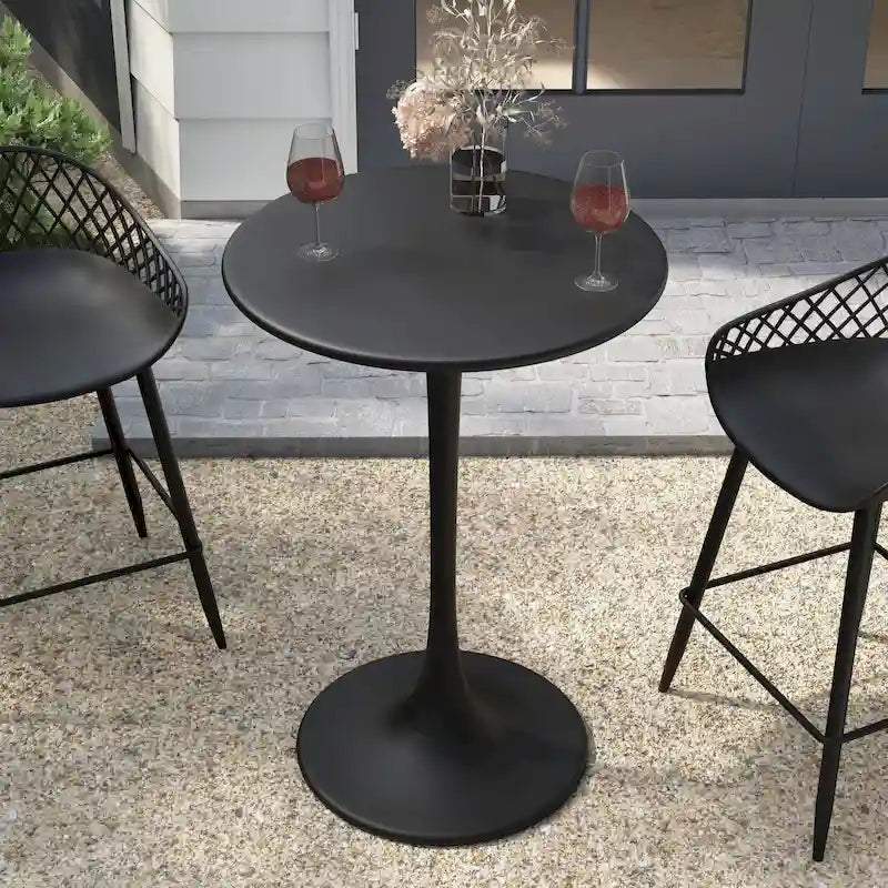 Table de bistro Kurv 24, hauteur comptoir, résistante aux intempéries, intérieur/extérieur