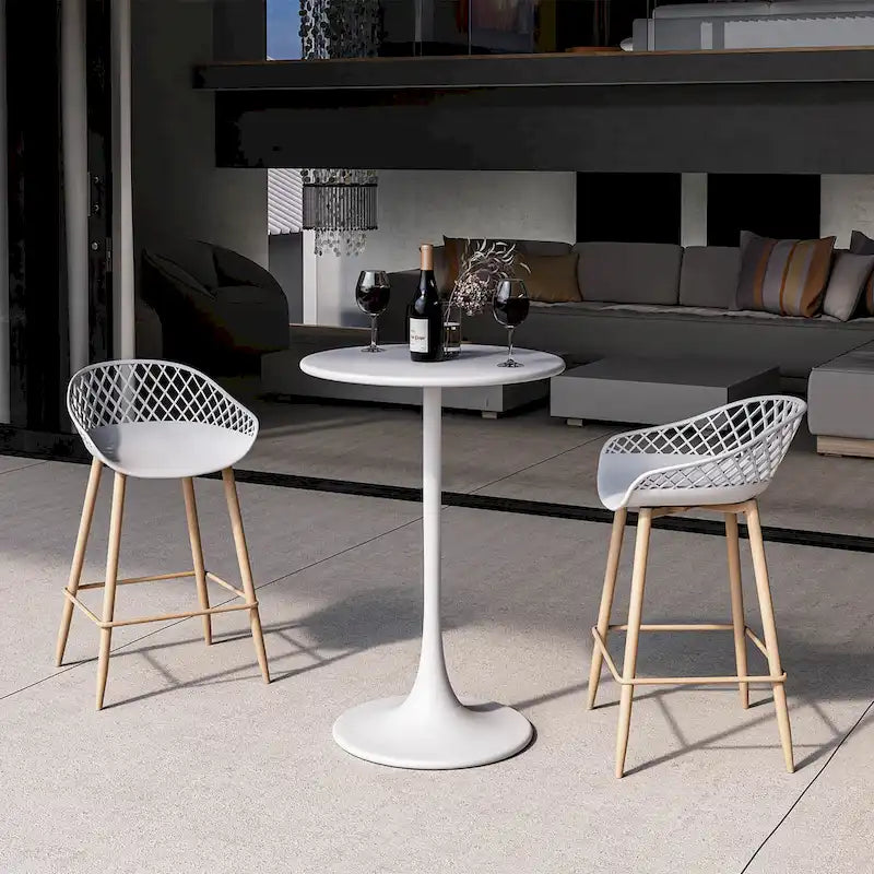 Table de bistro Kurv 24, hauteur comptoir, résistante aux intempéries, intérieur/extérieur
