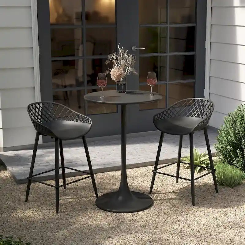 Table de bistro Kurv 24, hauteur comptoir, résistante aux intempéries, intérieur/extérieur