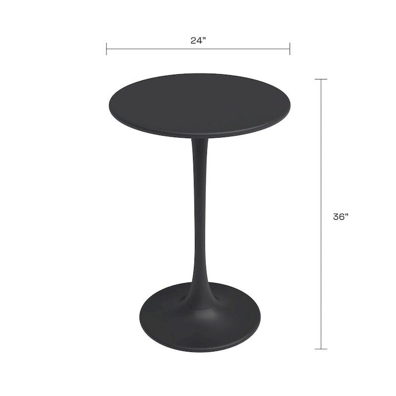 Table de bistro Kurv 24, hauteur comptoir, résistante aux intempéries, intérieur/extérieur