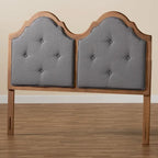 Tête de lit cintrée Falk Vintage Classic en tissu et bois gris