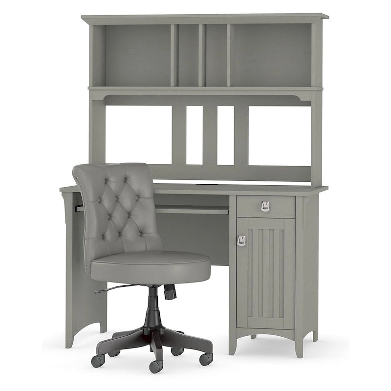 Bureau informatique de 48 po de largeur avec huche et chaise de bureau