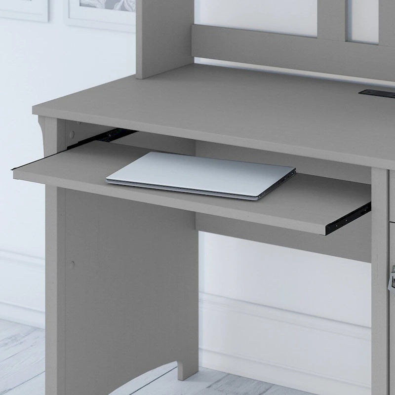 Bureau informatique de 48 po de largeur avec huche et chaise de bureau