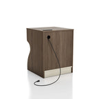 Table de chevet DH BASIC moderne marron châtaigne à 1 tiroir avec station de charge et rangement caché par Denhour