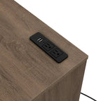 Table de chevet DH BASIC moderne marron châtaigne à 1 tiroir avec station de charge et rangement caché par Denhour