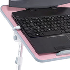 Oreiller de mari - Plateau de lit en bois petit - Convient aux ordinateurs portables jusqu'à 17 pouces - avec double coussin, fente multifonctionnelle pour tablette