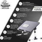 Oreiller de mari - Plateau de lit en bois petit - Convient aux ordinateurs portables jusqu'à 17 pouces - avec double coussin, fente multifonctionnelle pour tablette