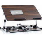 Oreiller de mari - Plateau de lit en bois petit - Convient aux ordinateurs portables jusqu'à 17 pouces - avec double coussin, fente multifonctionnelle pour tablette
