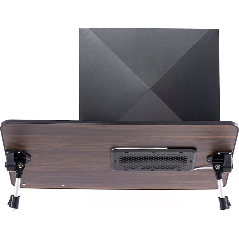 Oreiller de mari - Plateau de lit en bois petit - Convient aux ordinateurs portables jusqu'à 17 pouces - avec double coussin, fente multifonctionnelle pour tablette