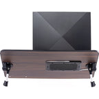 Oreiller de mari - Plateau de lit en bois petit - Convient aux ordinateurs portables jusqu'à 17 pouces - avec double coussin, fente multifonctionnelle pour tablette
