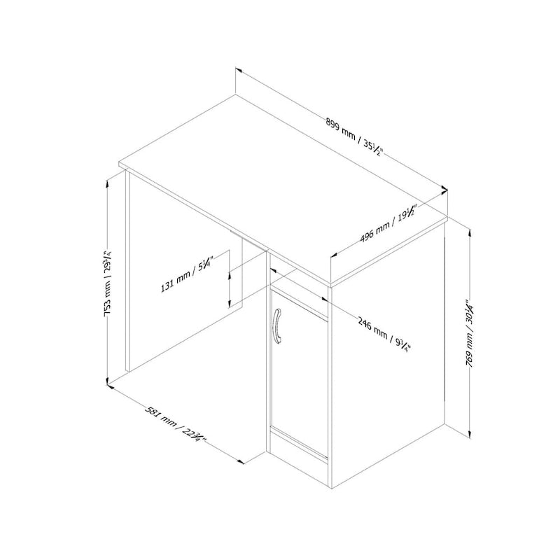 Petit bureau informatique compact