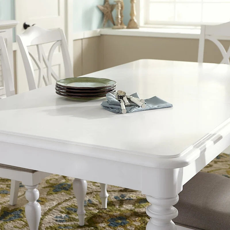 Table à plateau rectangulaire et piètement Oyster White