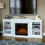 Frederick 72 Electric TV Stand Fireplace in White by  - 72L x 15.5W x 30H