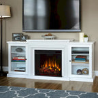 Meuble TV Cheminée Électrique Frederick 72 Blanc par - 72L x 15,5W x 30H