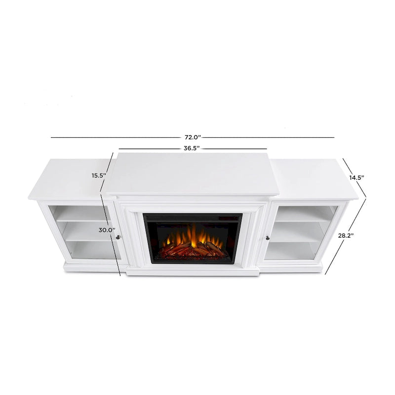 Meuble TV Cheminée Électrique Frederick 72 Blanc par - 72L x 15,5W x 30H
