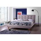  Svinninge Mid-century Beige Upholstered King Platform Bed