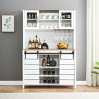 Vaisselier de cuisine rustique avec casier à vin - 15,7P x 47,2L x 69,6H