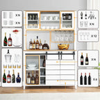 Vaisselier de cuisine rustique avec casier à vin - 15,7P x 47,2L x 69,6H