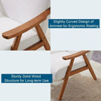 VINGLI Fauteuil de salon rembourré, style moderne rétro du milieu du siècle, fauteuil d'appoint en tissu avec structure en bois robuste