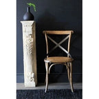 Lot de 2 chaises de salle à manger en bois de style fermier ancien avec dossier croisé en rotin et dossier en X, pour chambre sombre, restaurants, hôtel