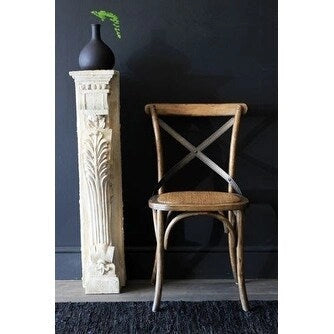 Lot de 2 chaises de salle à manger en bois de style fermier ancien avec dossier croisé en rotin et dossier en X, pour chambre sombre, restaurants, hôtel